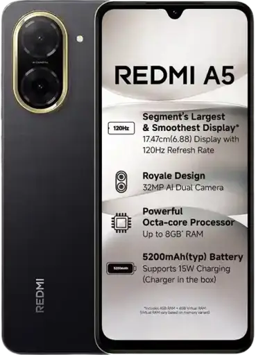 REDMI A5 64 Go de Stockage +3 Go de RAM - 06 MOIS DE GARANTIE