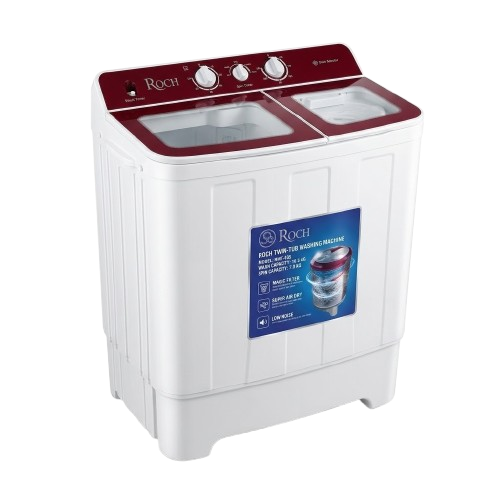 WASHING MACHINE SEMI AUTO (GLASS TOP) ROCH RWM-11TTG-W –  11KG  – Semi-Automatique – Garantie 06 Mois