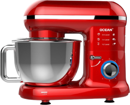 Robot Pâtissier - OCEAN  - OCSM5511R – 1100W – 5,5L – 6 Vitesses – Rouge – Garantie 3 Mois