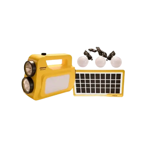 Kit D'éclairage Solaire Rechargeable - Mewe  - MWSLK-SV14Y  - Avec Batterie 6000 Mah - Et Lampe Led - Garantie 03 Mois