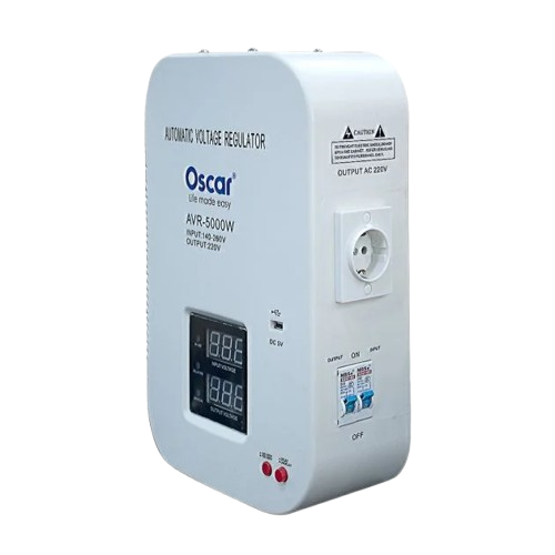 Régulateur De Tension Mural -  Oscar  - AVR-5000W (2PCS/CRT) – Protection Électrique Automatique – 03 Mois De Garantie