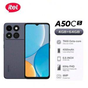 Itel A50Cs 4G – 64 Go Stockage + (2+4) Go RAM – Écran 6.6" HD+ (720x1612) 60Hz – Processeur Unisoc T603 – Double SIM – Appareil photo 8MP + 5MP – Batterie 4000 mAh – USB-C – Android 14 Go Edition – Pure Black – Garantie 12 mois