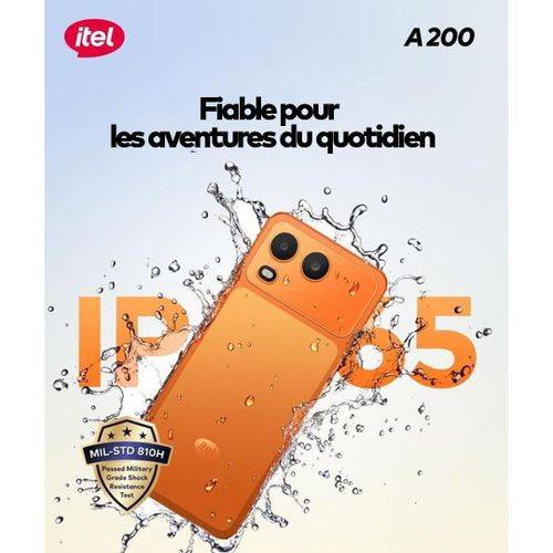 ITEL A200+  - 128+8 (3+5) – Écran 6,75” HD+ 120Hz – Processeur Unisoc T7250 – Batterie 5000 mAh – BLEU – 06 Mois de garantie + Écouteurs sans fil