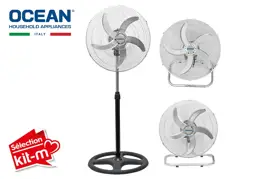 STANDING FAN 3 IN 1 OCEAN – 0CIFNMC183AZNW – Ventilateur Multifonction à Lames Métalliques – 03 Mois de Garantie