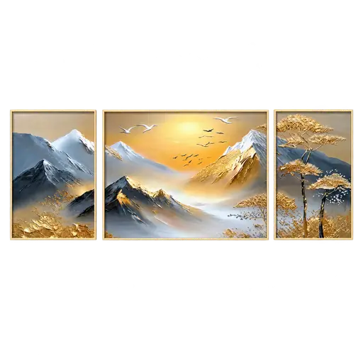 Ensemble 3 cadres muraux paysage de montagne YD263120