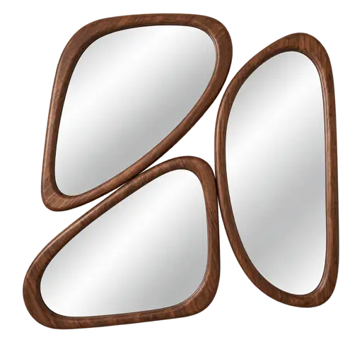 Ensemble de 3 miroirs rectangulaires YD263122 -  en bois