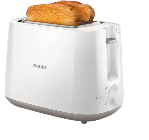 Grille-Pain 2 Fentes Larges  - PHILIPS Daily Collection HD2581/2 – 8 Niveaux de Brunissage – 830W – Noir – 03 Mois de garantie