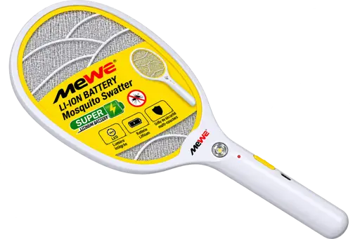 Raquette et Piège Anti-moustiques - Mewe - MW-EMS0334 - Rechargeable - Lumière Violette - Batterie 800 mAh - Garantie 12 Mois