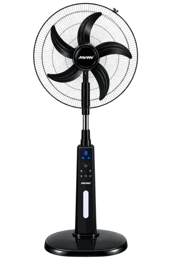 Ventilateur Rechargeable Solaire - Mewe - MW-RSF1805BK-SOLAR - Batterie 12 V 4,5 Ah - Autonomie 3,5 à 13 h - Garantie 12 Mois