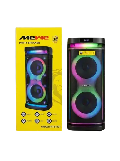 Enceinte De Soirée Rechargeable - Mewe -  MWAUD-PTS1001 -  1500 W Bluetooth USB FM Avec Microphone Sans Fil - Garantie 06 Mois