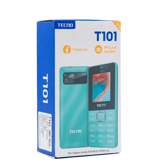 TECNO T101 – Téléphone Portable Dual SIM – Écran 1,77" – Caméra – Bluetooth – Radio FM – Batterie 1000 mAh – 06 Mois de garantie