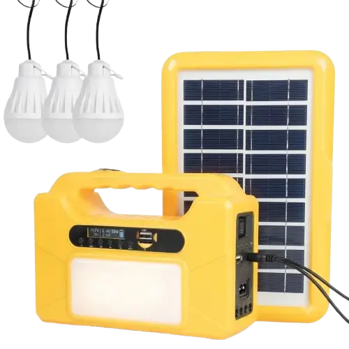 Kit Solaire Rechargeable Avec Haut-Parleur - Mewe - MWSLK-MS02Y -  Bluetooth - Et 3 Ampoules Led - Garantie 12 Mois