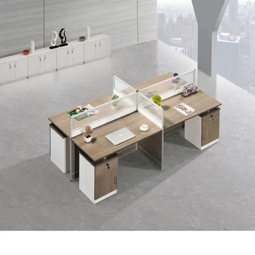 Station de travail 4 postes ST-D6301 –  Mobilier De Bureau - Solution pratique pour aménager plusieurs postes