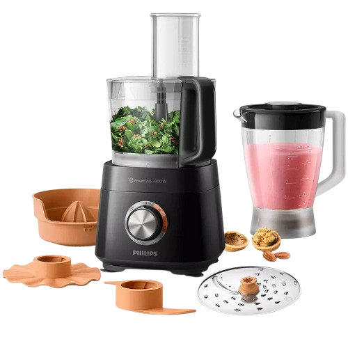 Robot Culinaire  - FOOD PROCESSOR PHILIPS HR7 – 31 Fonctions – 850W – Design Compact Noir – 03 Mois de garantie
