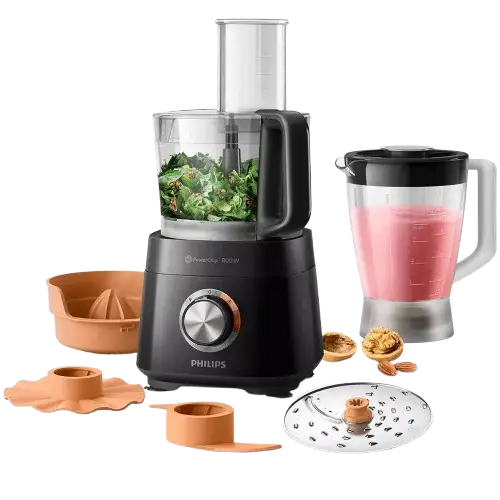 Robot Culinaire  - FOOD PROCESSOR PHILIPS HR7 – 31 Fonctions – 850W – Design Compact Noir – 03 Mois de garantie