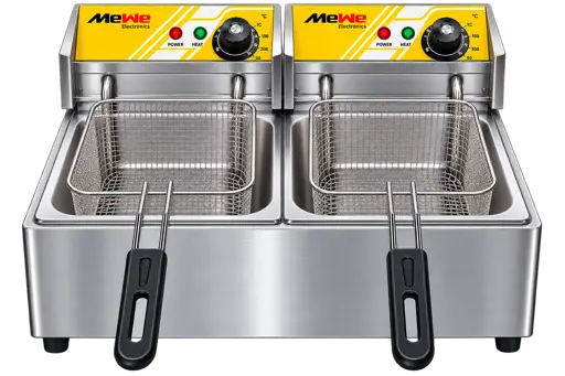 Friteuse Electrique Double - Mewe - MWCK-DF01S-SB - Capacité 6 L - 02 cuves - Garantie 12 Mois