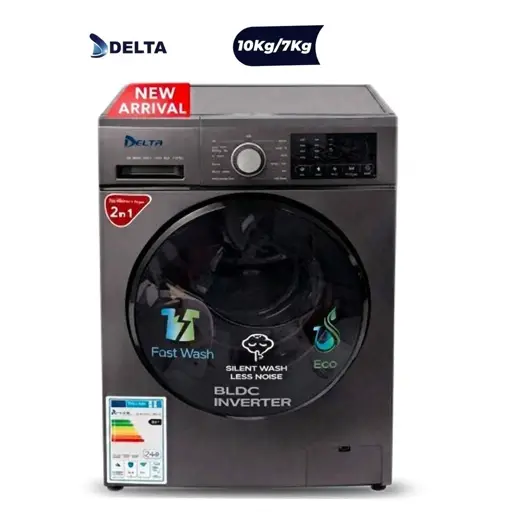 Machine À Laver Et Sèche-Linge  - Delta - DL-W/D-1007-1200-SW – 10KG/7KG – Automatique Frontal – 1200 Tr/min – Classe A++ – Gris Foncé – Garantie 06 Mois