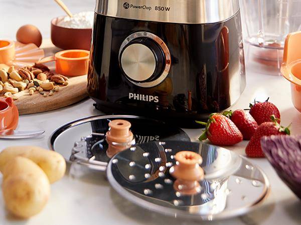 Robot Culinaire  - FOOD PROCESSOR PHILIPS HR7 – 31 Fonctions – 850W – Design Compact Noir – 03 Mois de garantie
