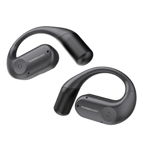 Écouteurs Sans Fil - Powerology-  PW07 Open Ear –  Bluetooth 5.3 – Design Open-Ear – Noir – Garantie 03 Mois