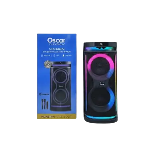 Speaker Rechargeable Portable 50W  - Oscar + 2 Micros Sans Fil OSC-06D33 – Bluetooth – USB – Carte SD – AUX – 06 Mois de Garantie