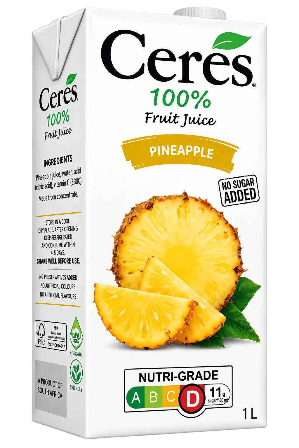 Jus de Fruit - Ceres - 100% Ananas – Brique de 1 Litre