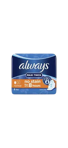 Serviette Hygiénique - Always - Maxi Thick – 8 Pièces – Sans Parfum - Normal