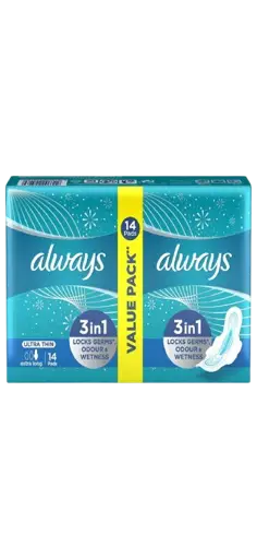 Serviette Hygiénique - Always - Slim - 3in1- 14 pièces – Extra Long