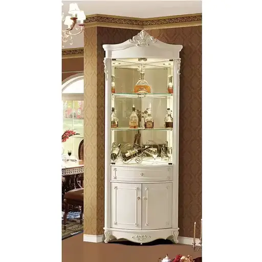 Armoire à vin en bois blanc ES2311011  - avec porte vitrée