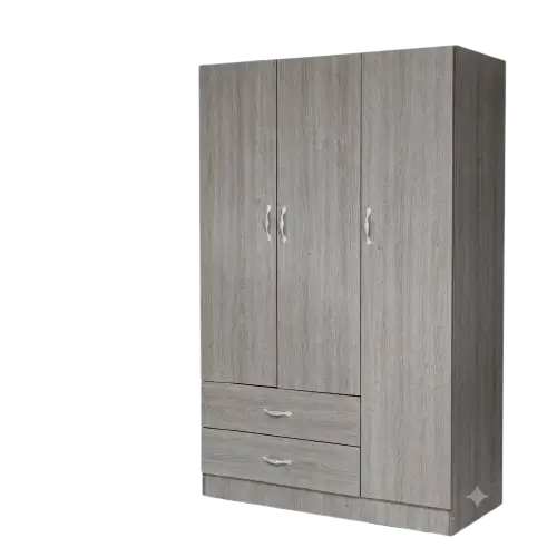 Armoire en bois  HB2510069 - 3 portes - 2 tiroirs et étagères