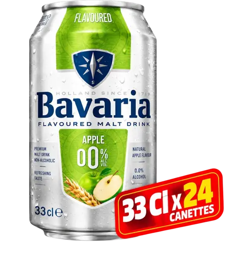 Pack de 24 Canettes de Bavaria Smalt - Pomme - 0.0% – 33 CL