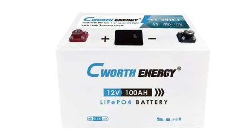 Batterie Lithium - Cworth Energy - CE-GCL-12100 - 12 V - 100 Ah – Technologie Lifepo4 - Compacte et Fiable - Garantie  de 2 Années
