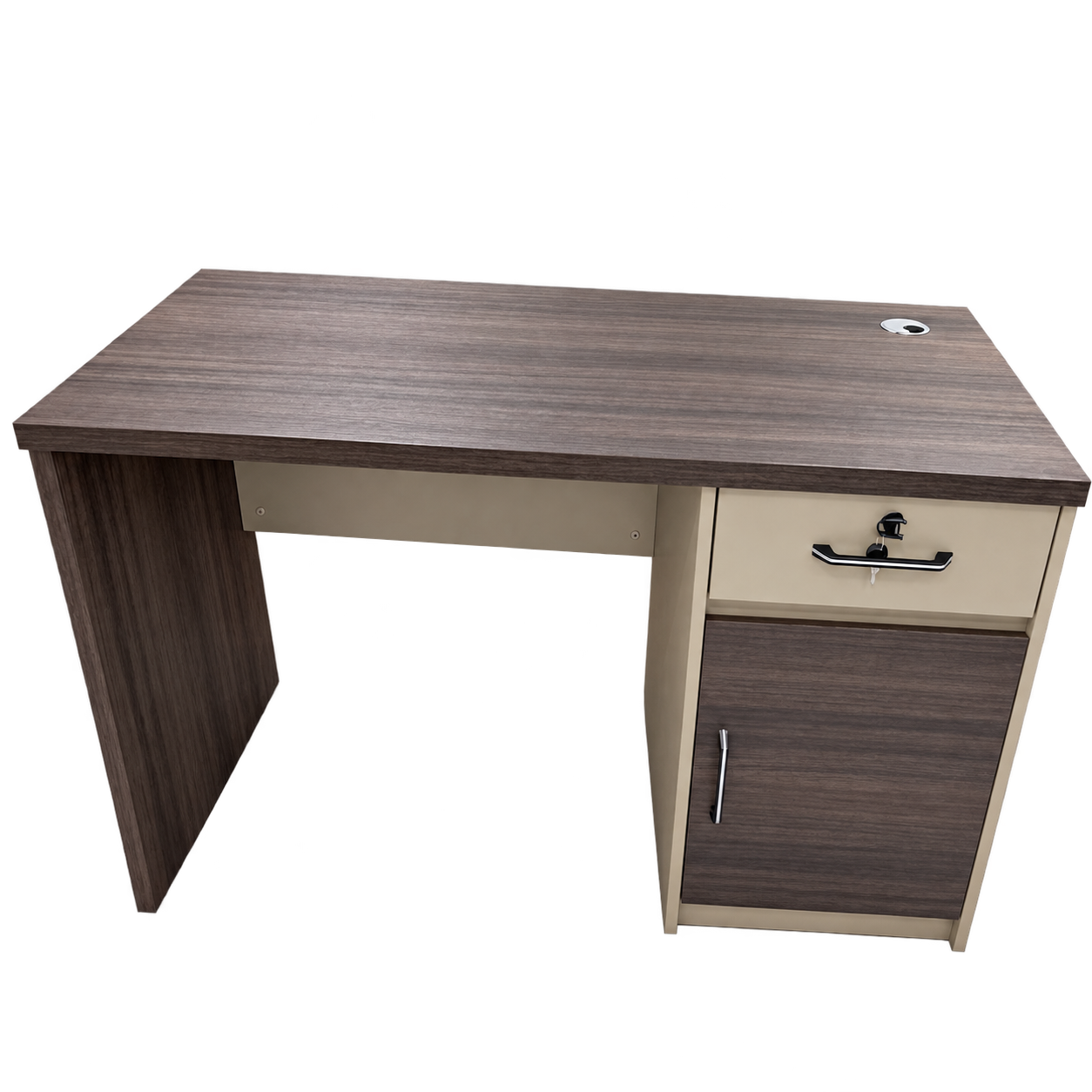 Bureau professionnel 120 cm avec caisson de rangement