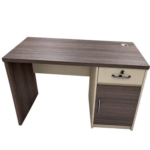 Bureau professionnel 120 cm avec caisson de rangement
