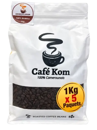Café Kom - 100% Arabica en Grains – 1 kg x 50 Paquets