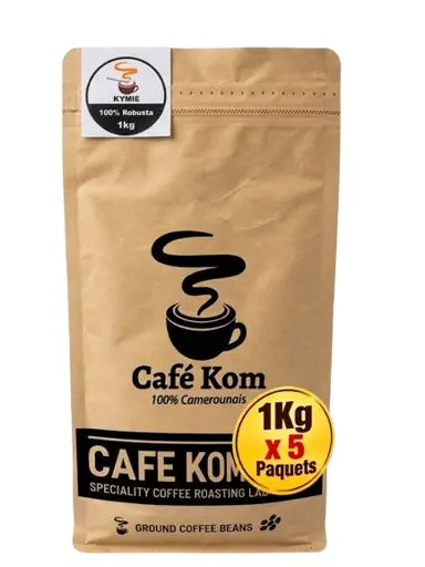 Café Kom - Kymie Moulu 1 kg × 5 Paquets  – 100 % Robusta