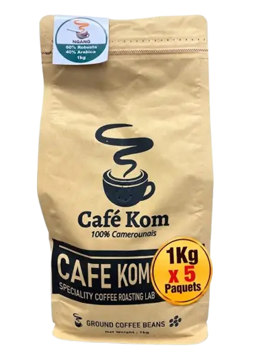 Café Kom - Ngang Moulu 1 kg x 5 – 60% Robusta, 40% Arabica