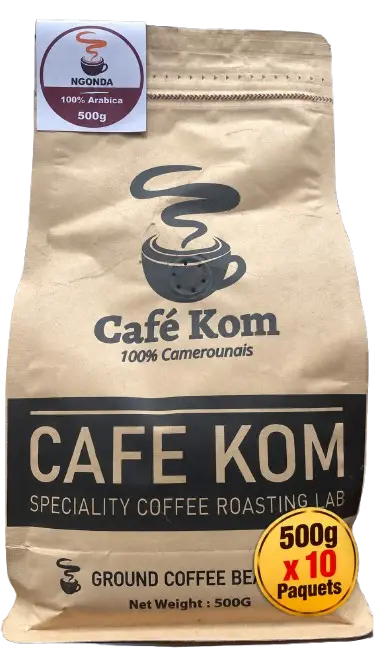 Café Kom Ngonda Moulu 500 g x10 Paquets  – 100% Arabica