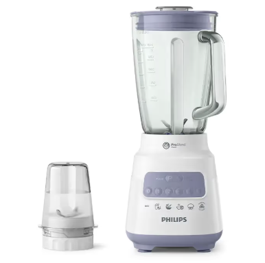 BLENDER PHILIPS 700W 2L 2IN1 GLASS JAR WHITE/BLUE – 5 VITESSES – HR2222/01 – 03 Mois de garantie