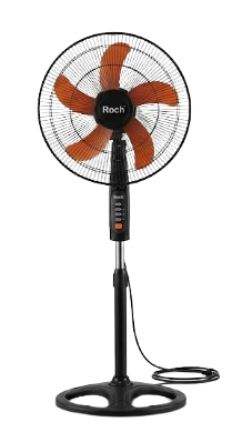 Ventilateur sur Pied 18 Pouces  - ROCH - RSF-1865  – 5 Lames – 3 Vitesses – Oscillation Automatique – 3 Mois de Garantie