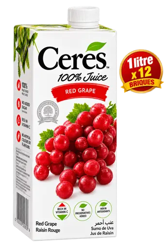 Jus de Fruit - Ceres - 100% Raisin Rouge – 1 L x 12 Briques