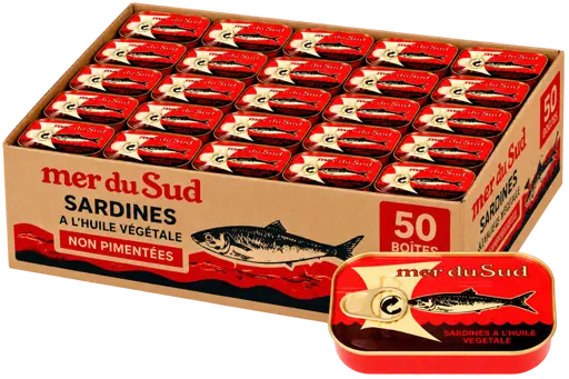 Carton de 50 sardines Mer du Sud non pimentées