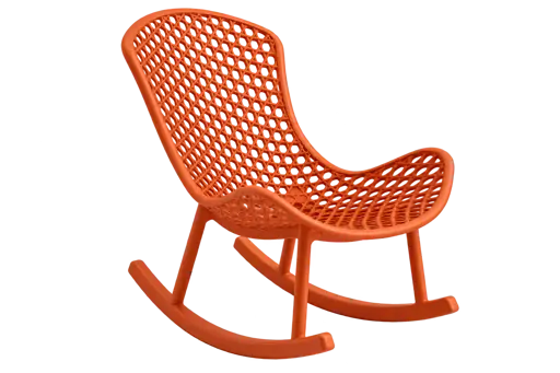 Chaise à bascule en plastique HB263065 - rouge moutarde | Guest Markets ...