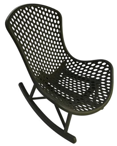 Chaise à bascule en plastique kaki-moutarde HB263067