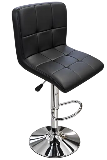 Chaise de bar en similicuir PU - WD002326 avec piètement chromé