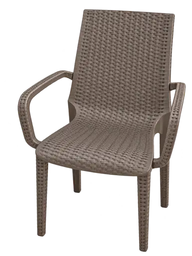 Chaise de jardin  HB263060 marron en résine recyclable avec accoudoirs