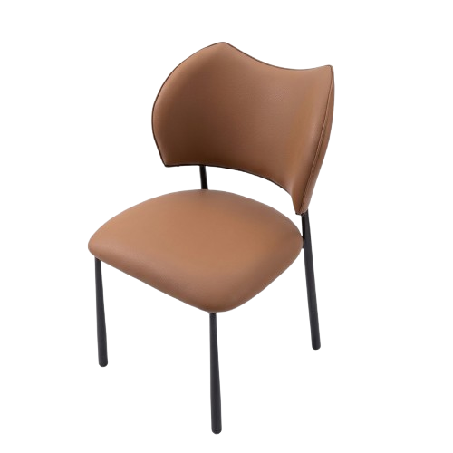 Chaise de salle à manger HB2510013 - 52 x 54 x 88 cm - en similicuir marron