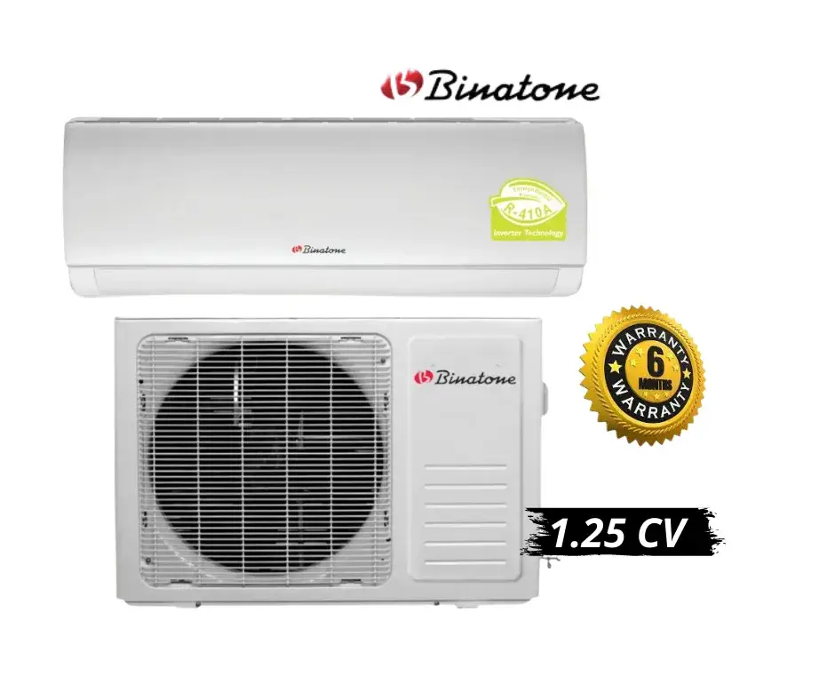 Climatiseur Split - BINATOME -  Aircon Normal 9000BTU 1.25CV  – Refroidissement Rapide – Blanc – Garantie 06 Mois