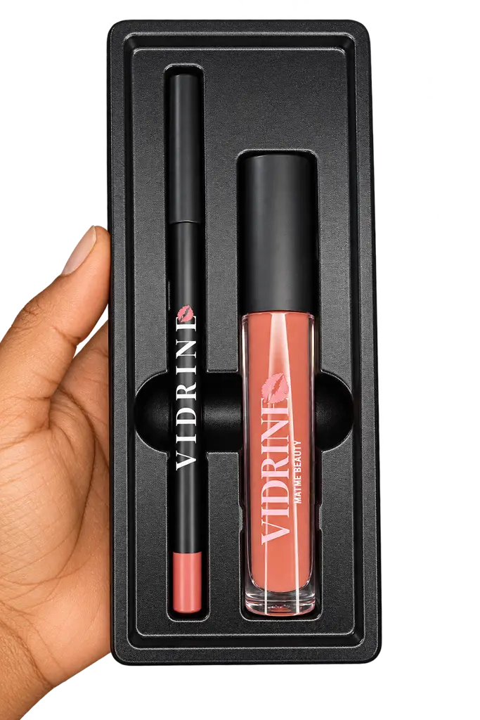 Coffret à Lèvres Mat Vidrine 2 en 1 Nude – Maquillage Lèvres Teinte Nude