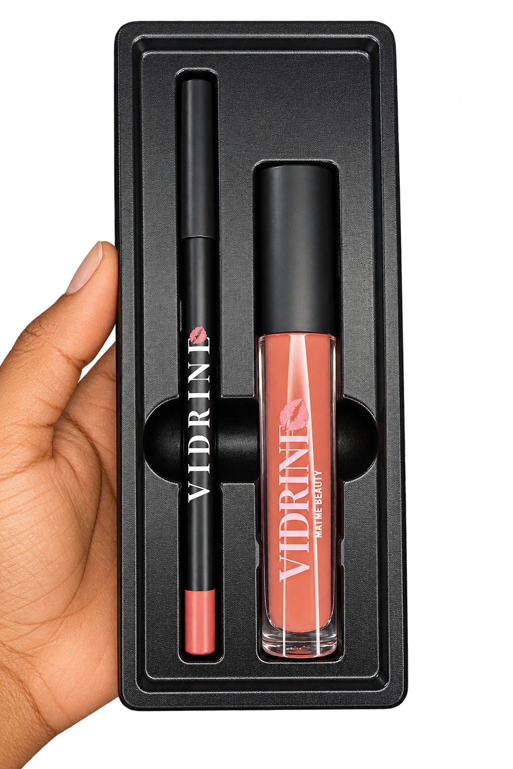 Coffret à Lèvres Mat Vidrine 2 en 1 Nude – Maquillage Lèvres Teinte Nude
