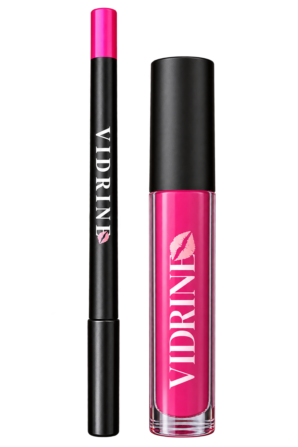 Coffret à Lèvres Mat Vidrine 2 en 1 Rose – Maquillage Lèvres